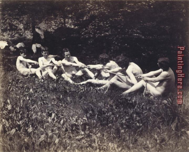 Thomas Cowperthwait Eakins Males nudes in a seated tug of war